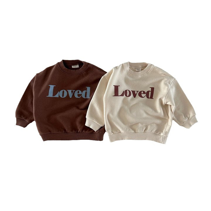 Children's Cotton Letter Sweatshirt | Crew Neck Kids Top