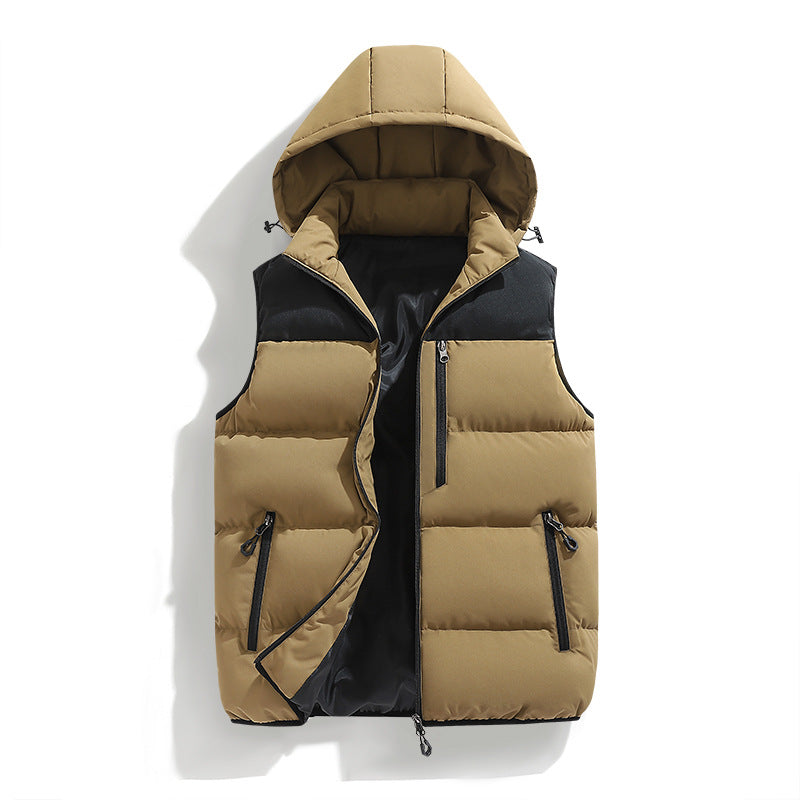 Men's Waterproof Hooded Gilet | Multi-Pocket Padded Vest