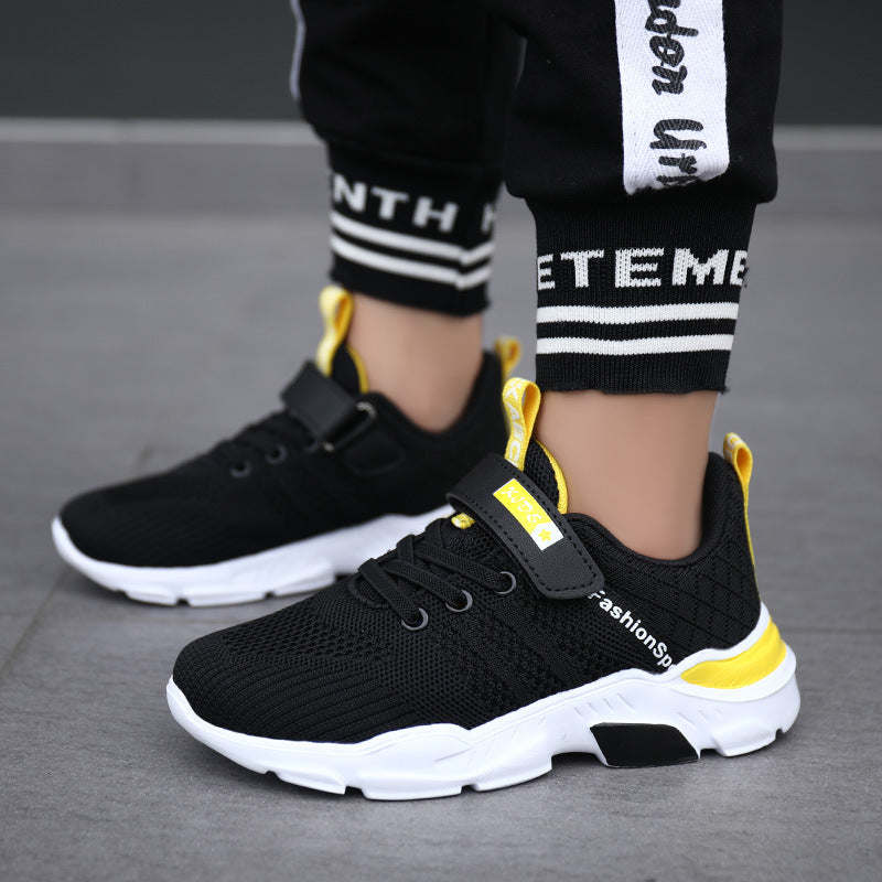 Boys' Velcro Sports Shoes | Lightweight Artificial Leather | EU 28-39