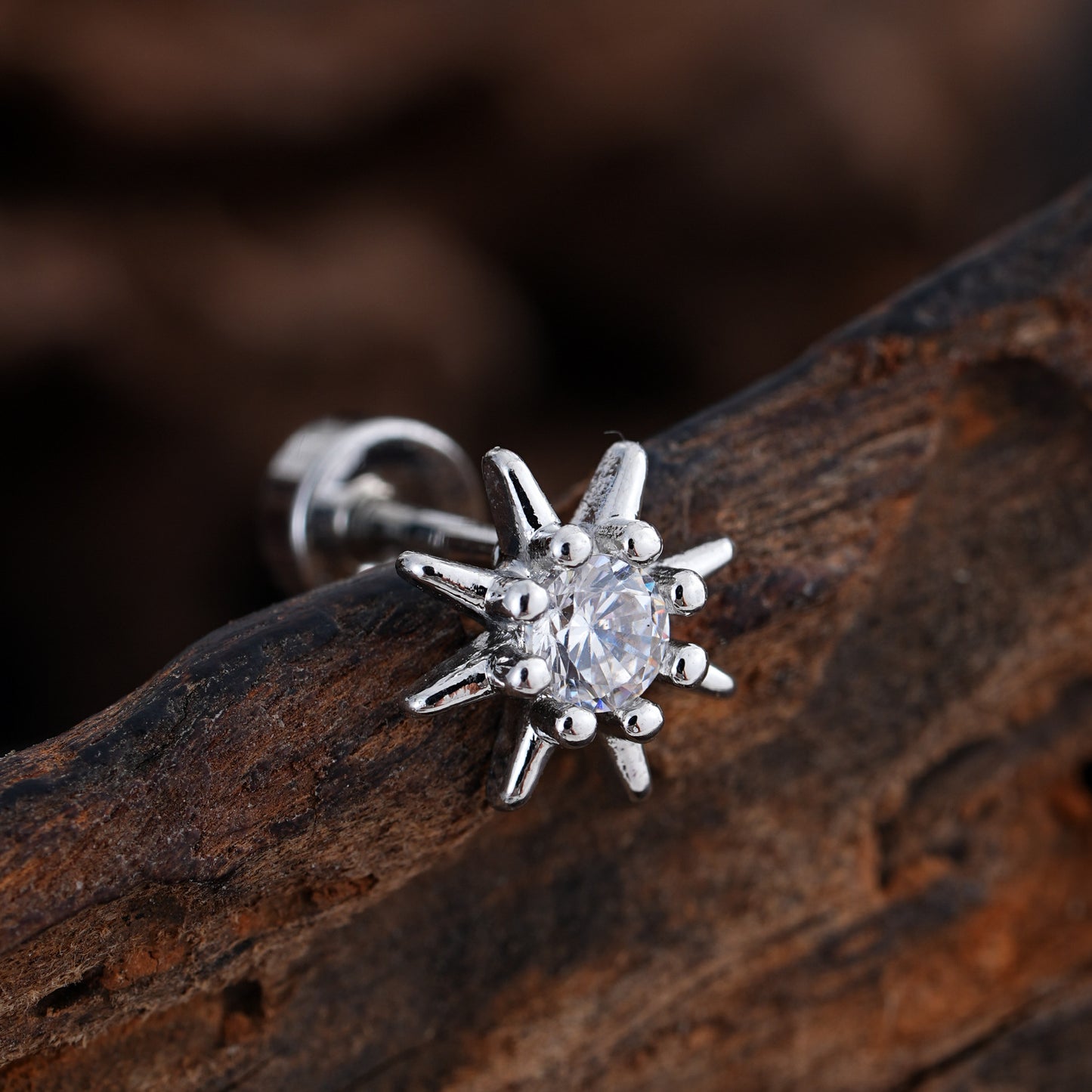 Micro-Set Zircon Ear Cuff | Minimalist Stainless Steel Single Ear Stud