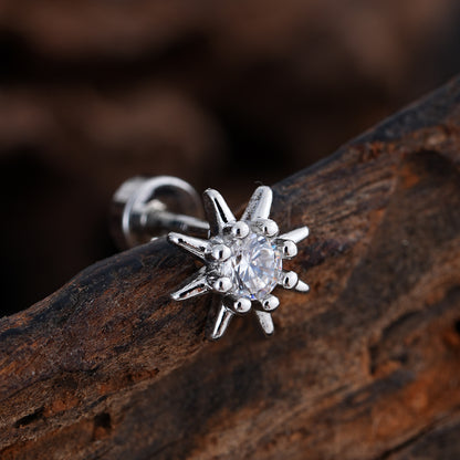 Micro-Set Zircon Ear Cuff | Minimalist Stainless Steel Single Ear Stud