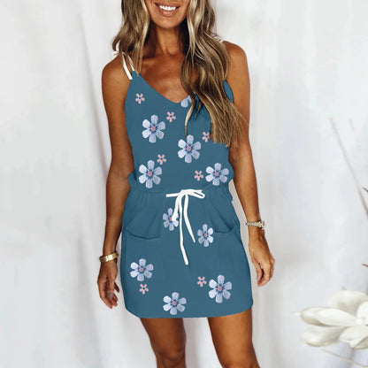 Women's Printed Strappy Midi Dress
