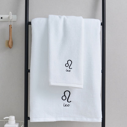 Zodiac Constellation Embroidered Cotton Towel