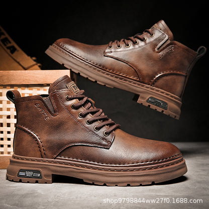 Men's Martin Boots | Chunky Sole Mid-Calf Lace-Up