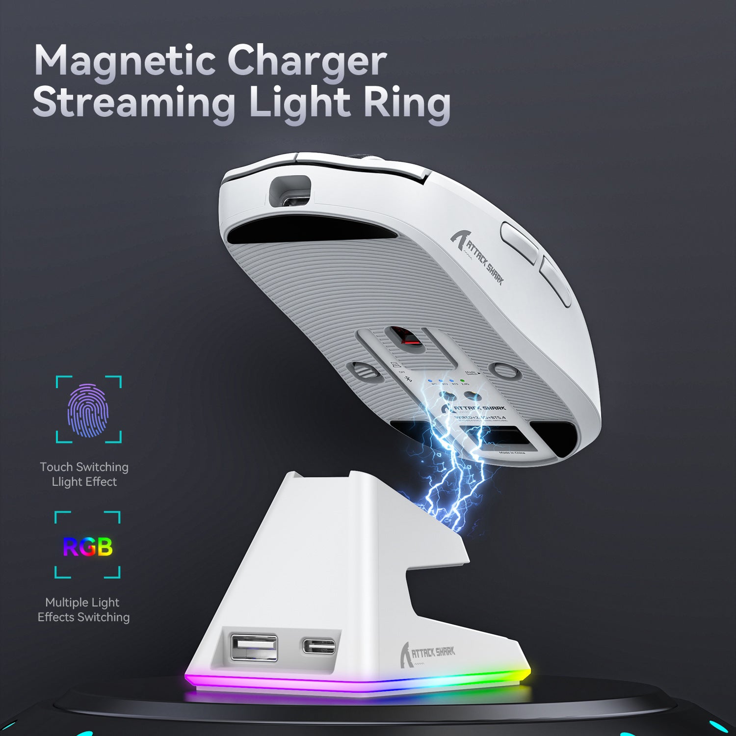 X6 Three-Mode Wireless Gaming Mouse - RGB Bluetooth USB