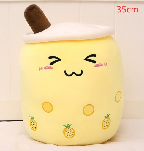 Boba Tea Plush Pillow Cushion - Soft Bubble Tea Stuffed Toy