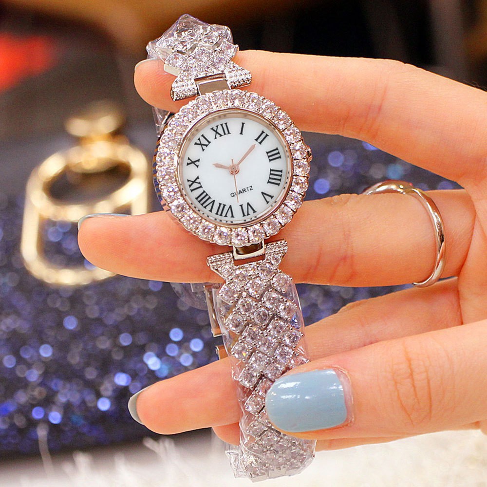 Women's Roman Numeral Watch & Bracelet Set | Diamond Effect | 6 Styles