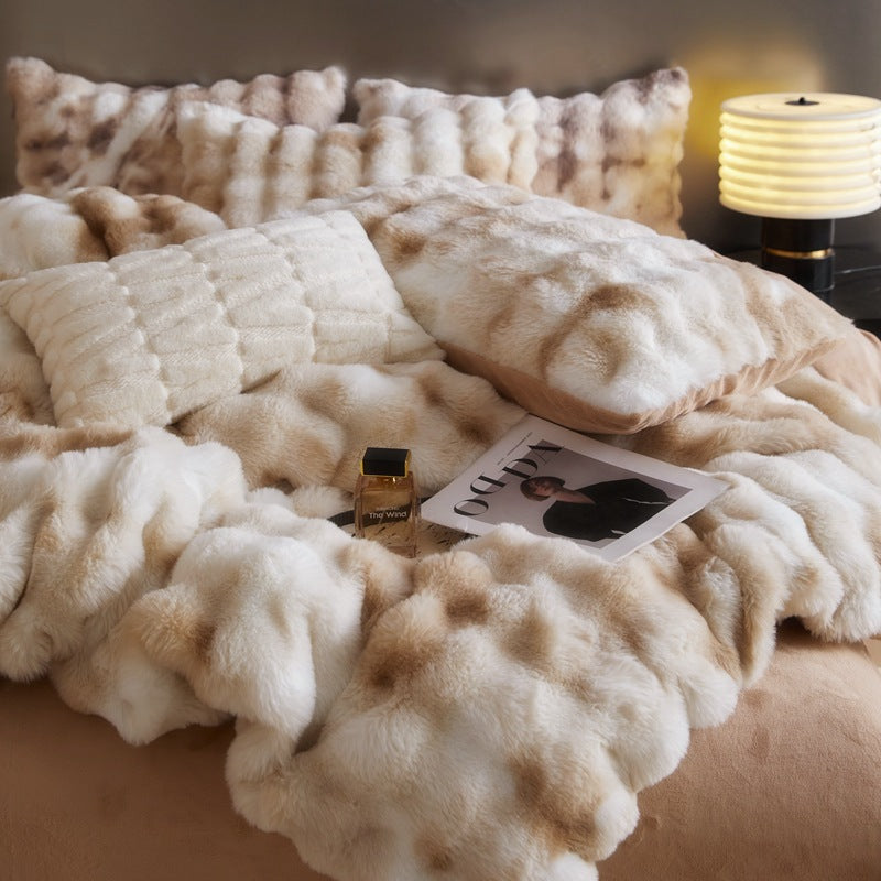Fur Velvet Four-Piece Bedding Set | Premium Twill Weave