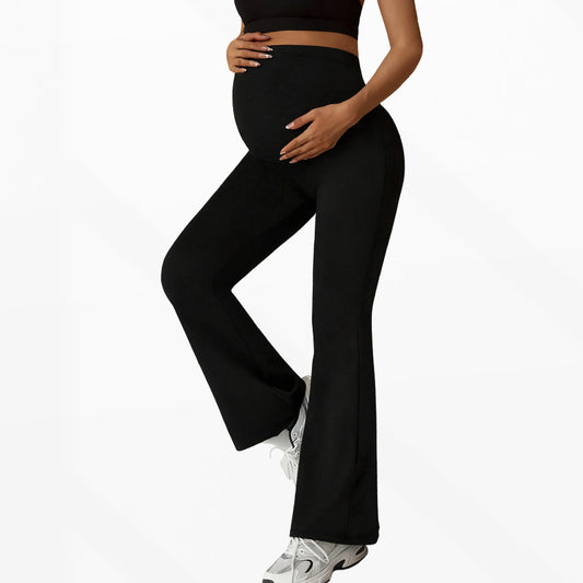 Maternity High Waist Flare Trousers - Tummy Support