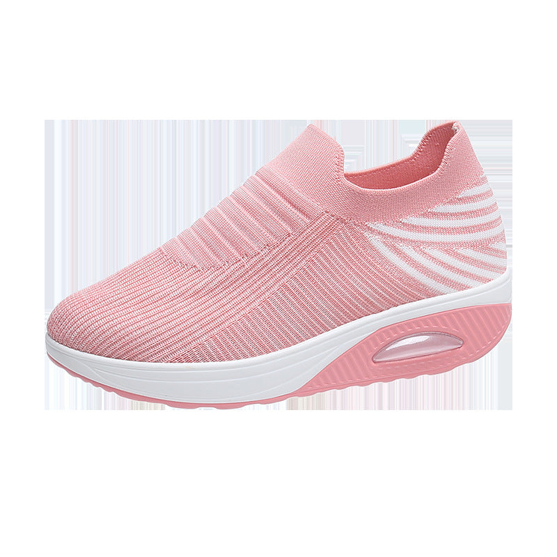 Women's Mesh Wedge Heel Trainers | Breathable Colour Block Shoes