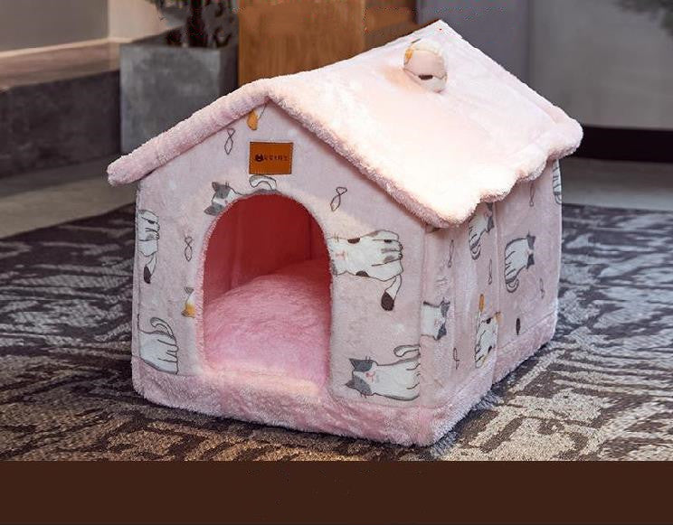 Foldable Enclosed Pet Cave Bed – Warm Kennel for Dogs & Cats | 13 Designs | S, M & L
