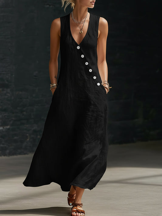 Women's Casual Polyester Dress | Dark Blue & Black