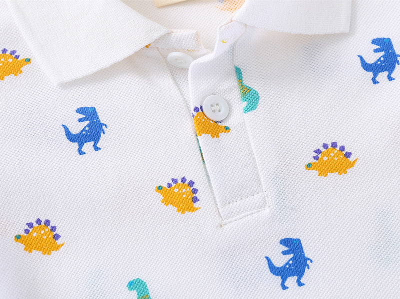 Boys' Short Sleeve Lapel Shirt | 100% Cotton, Smart Casual