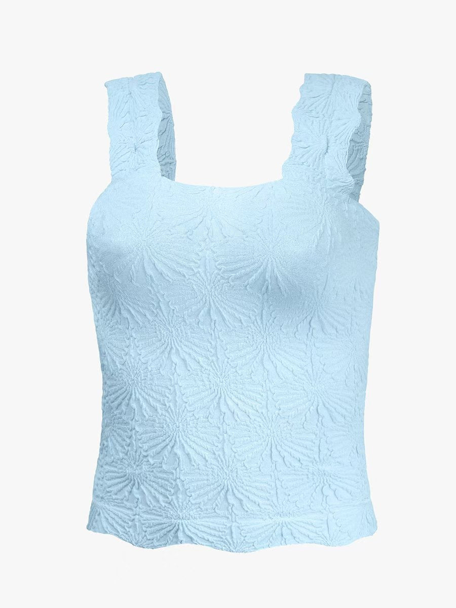 Women's Pleated Square-Neck Camisole Top