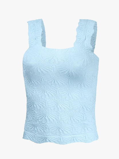 Women's Pleated Square-Neck Camisole Top