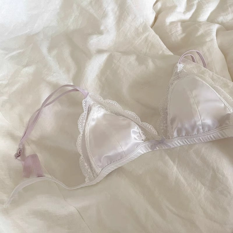 French Lace Wire-Free Bra | White & Black | Bra Only or Set