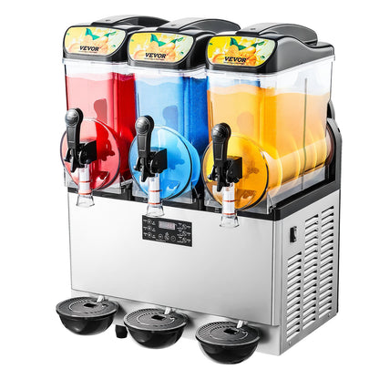Commercial 3-Tank Slushy Machine – 3 × 15L Frozen Drink Maker | Bars & Cafes