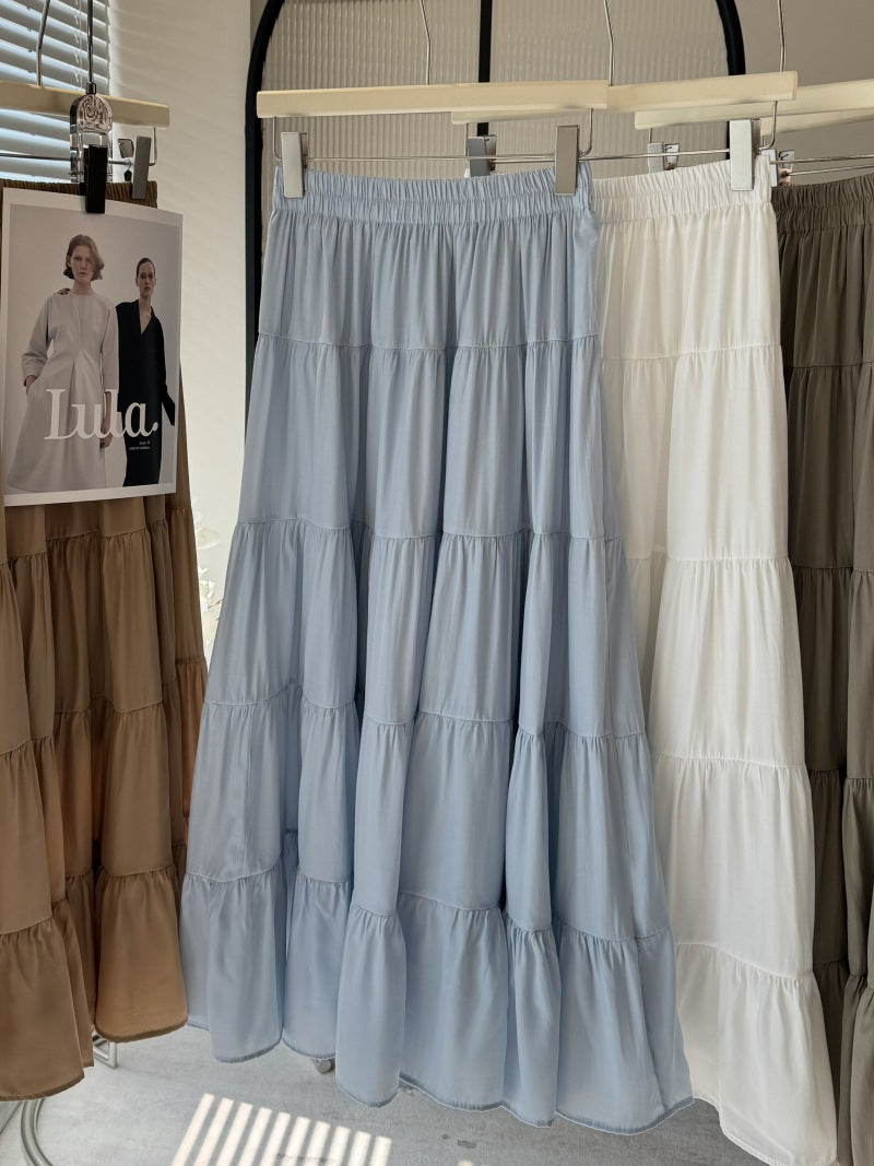 Women's High Waist A-Line Midi Skirt