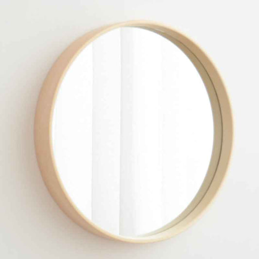 Solid Wood Round Wall Mirror – Natural Log Finish Hanging Mirror for Bathroom & Bedroom