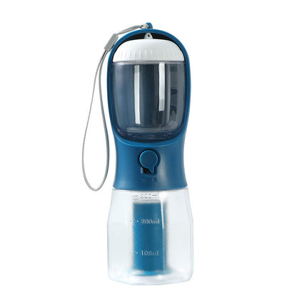 3-in-1 Portable Pet Travel Bottle | Water, Food & Waste Bag Dispenser