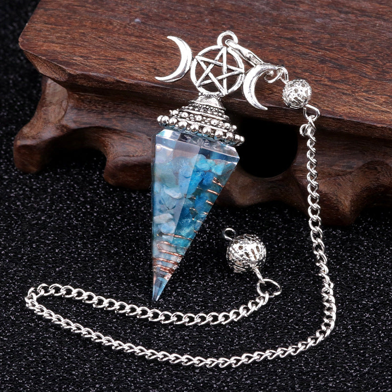 Hexagonal Pyramid Crystal Gemstone Pendant Necklace