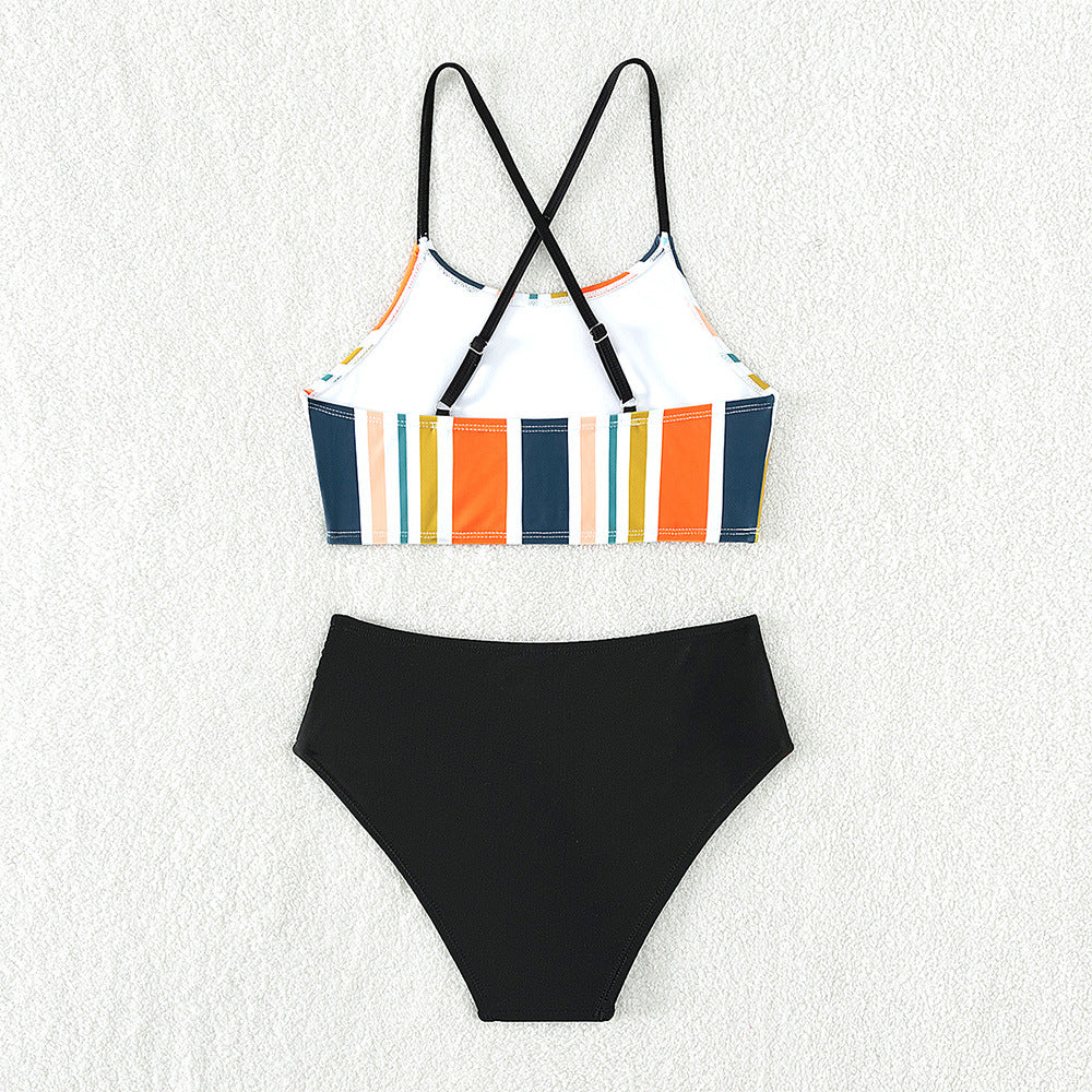 Girls' Two-Piece Bikini Swimsuit | Black | Ages 7–16