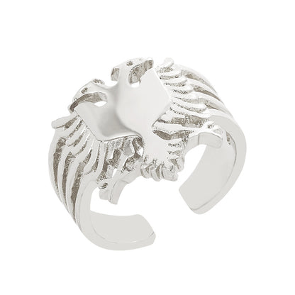 Unisex Alloy Eagle Ring – Electroplated Statement Band Silver, Gold & Set