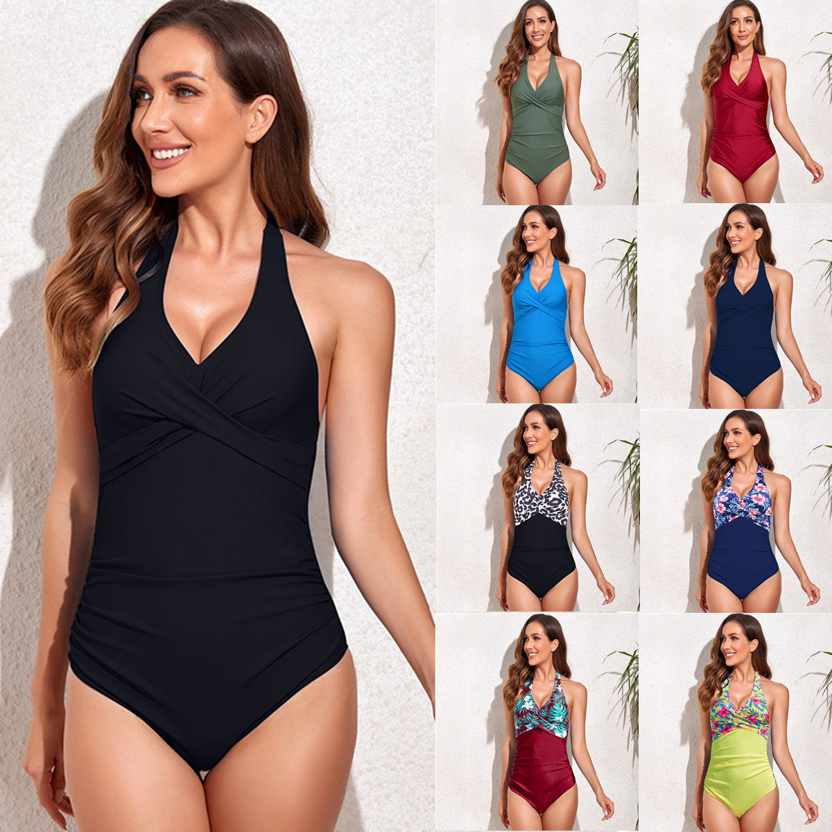 Women's One-Piece Swimsuit | Floral & Print Nylon Swimwear S–2XL