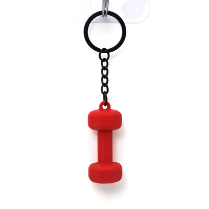 Rubber Dumbbell Keychain | Novelty Gym Charm | 10 Colours
