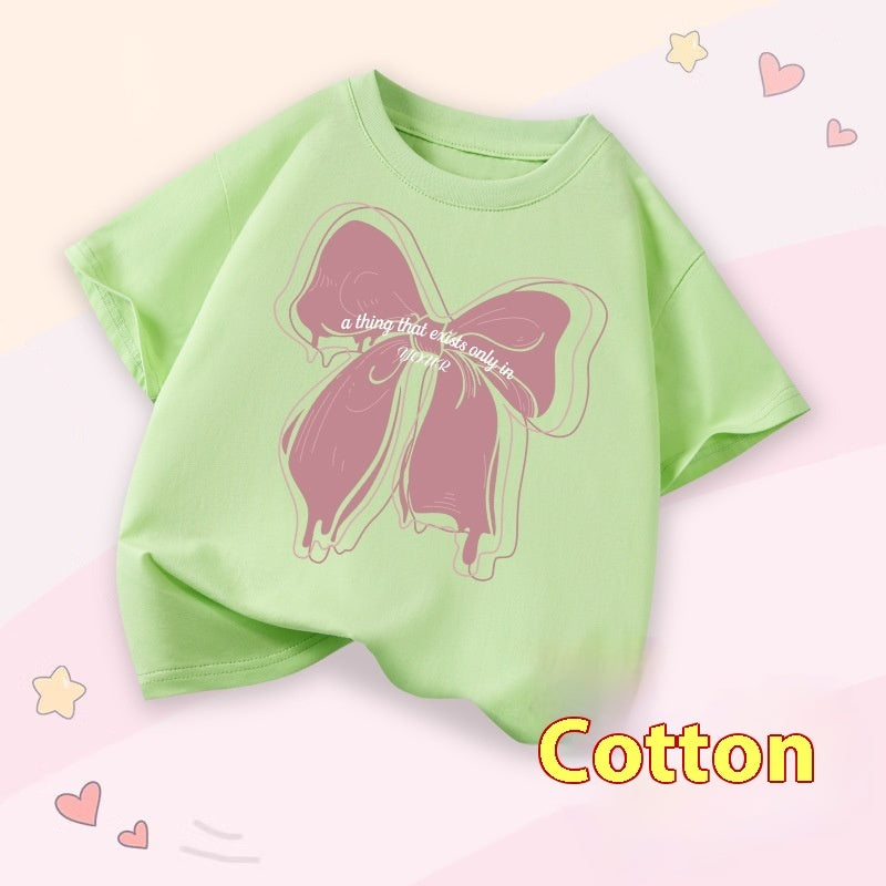 Girls Cartoon Print Short Sleeve Cotton T-Shirt – 14 Designs