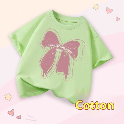 Girls Cartoon Print Short Sleeve Cotton T-Shirt – 14 Designs