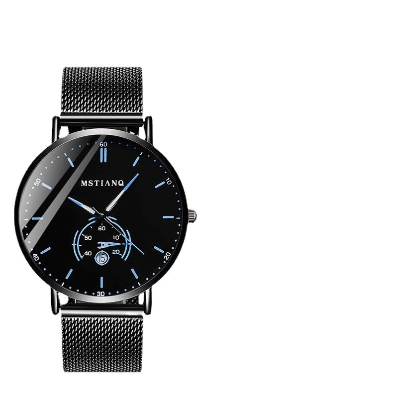 Men’s Casual Alloy Watch – 10mm, 4 Dial Colours, 3 Strap Styles