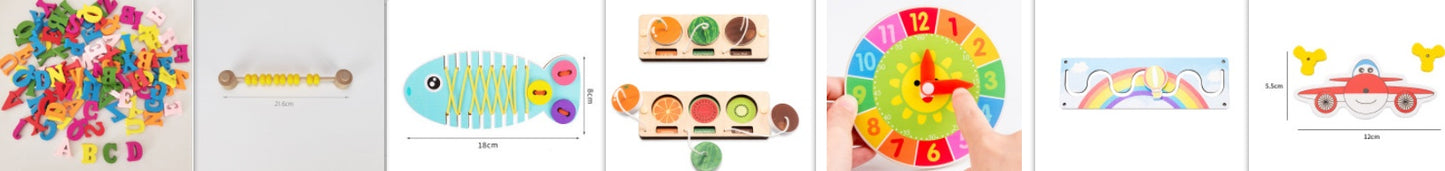 Montessori Wooden Busy Board Toy – Educational Activity Board, Ages 4–6