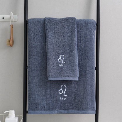 Zodiac Constellation Embroidered Cotton Towel