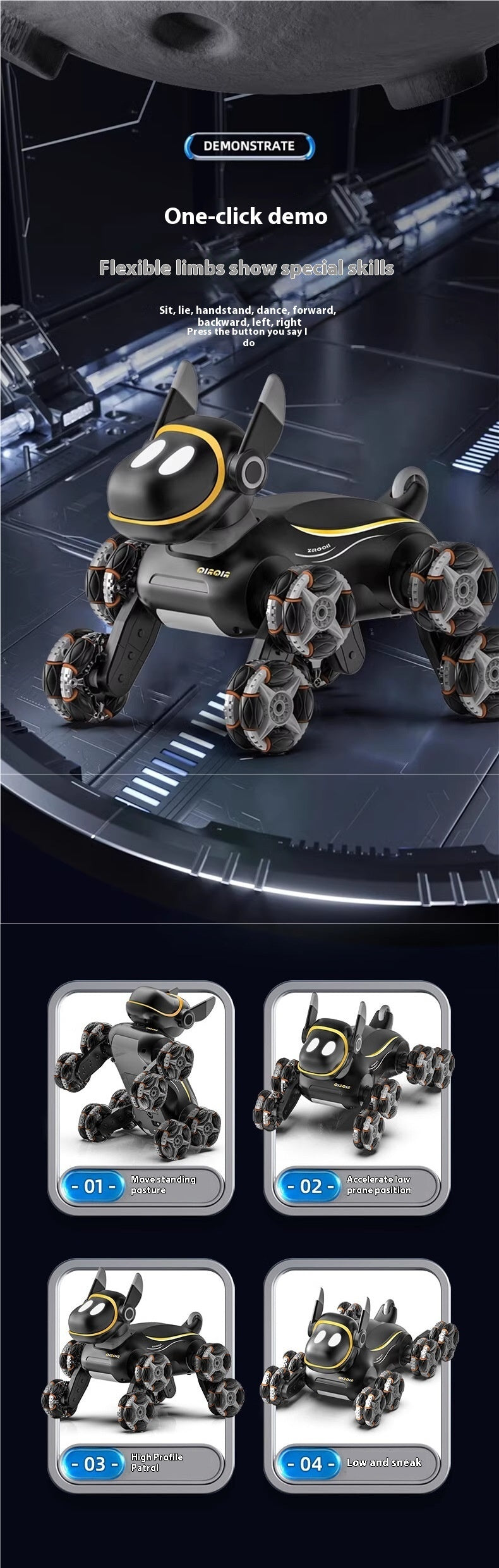 Electric RC Robot Dog | 8-Wheel Remote Control Toy