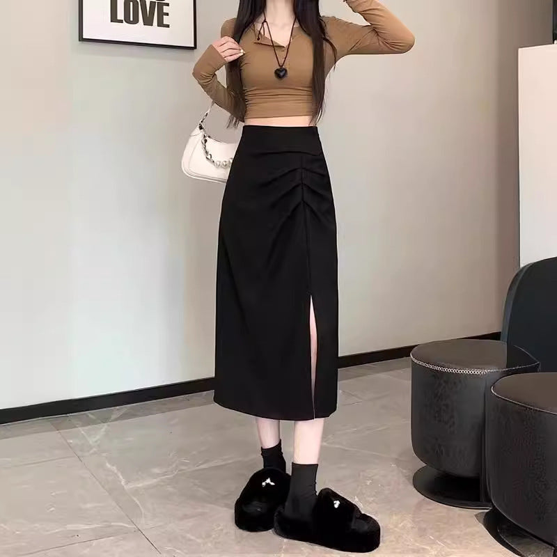 Women's High-Waisted Bodycon Midi Skirt | Split Detail | XS–5XL
