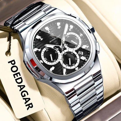 Men's Waterproof Luminous Quartz Watch – 45mm | 11 Colours