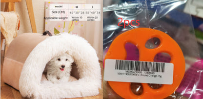 Portable Plush Pet Bed – Warm Nest for Dogs & Cats | 6 Colours | Sizes M & L