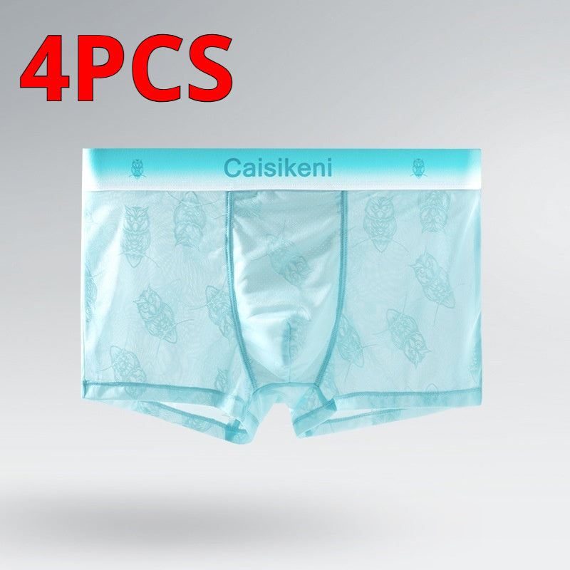 Men's Ice Silk Mesh Boxer Briefs – Quick-Dry Gradient Underwear