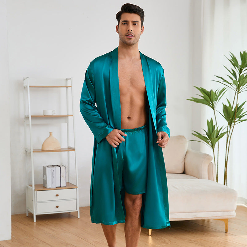 Men's Robe & Shorts Set | Solid Colour Homewear
