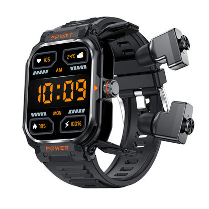 2-in-1 Smartwatch with TWS Earbuds – NFC, Heart Rate & Bluetooth Calling