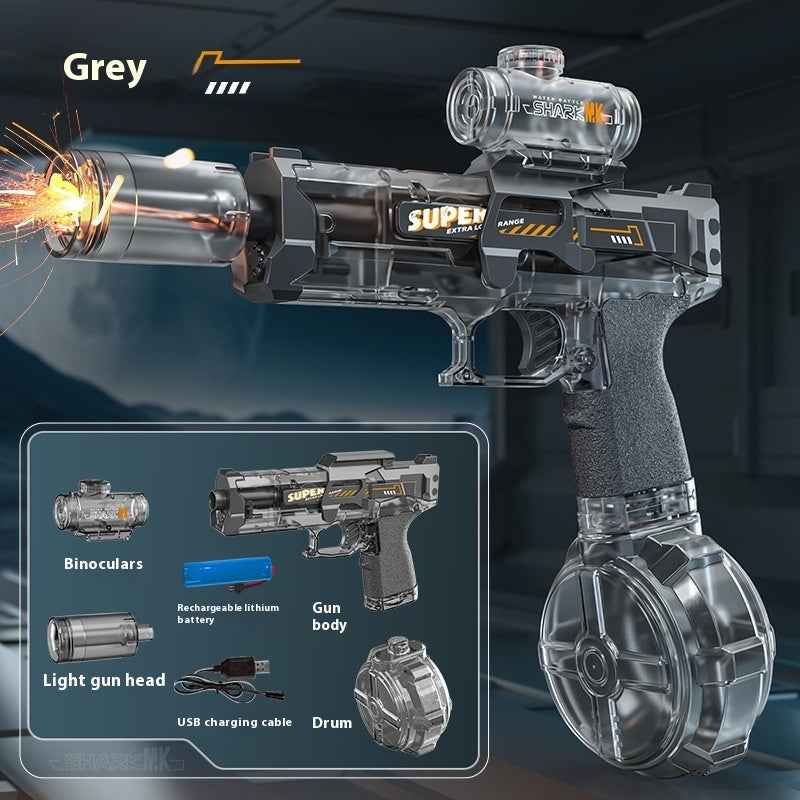 LED Lights Electric Water Guns Children Simulated Shooting Recoil Powerful Automatic Water Spray Gun Kids Summer Outdoor Toys