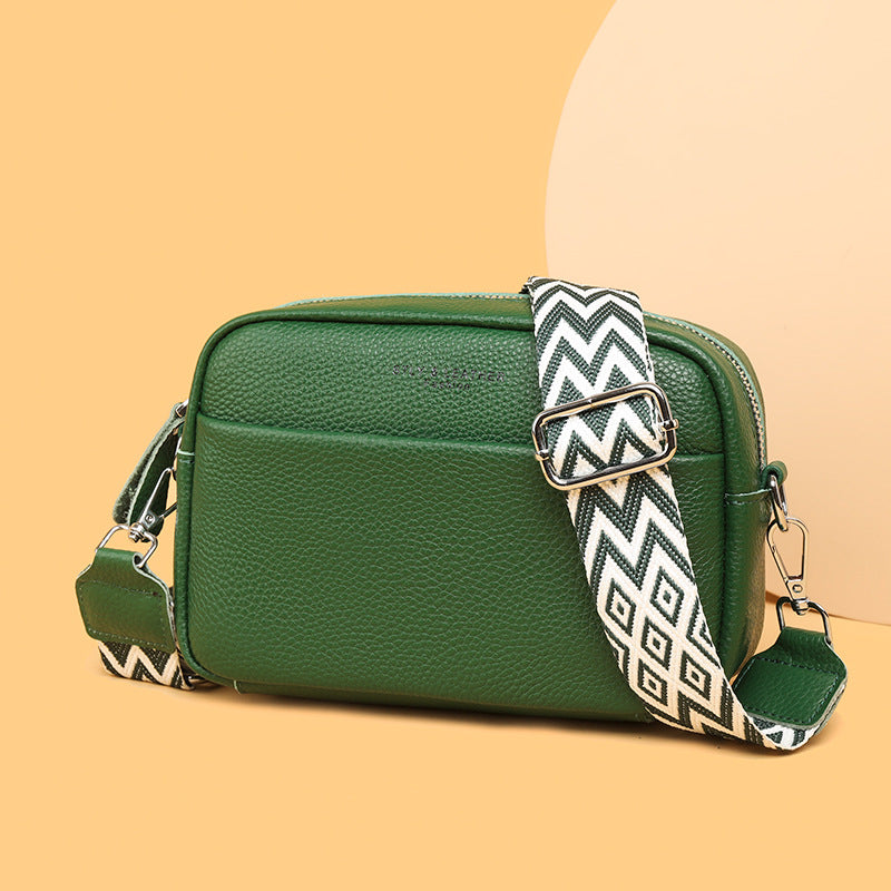 Genuine Leather Square Crossbody Bag | First-Layer Cowhide | 5 Colours | Women's