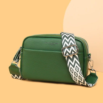 Genuine Leather Square Crossbody Bag | First-Layer Cowhide | 5 Colours | Women's