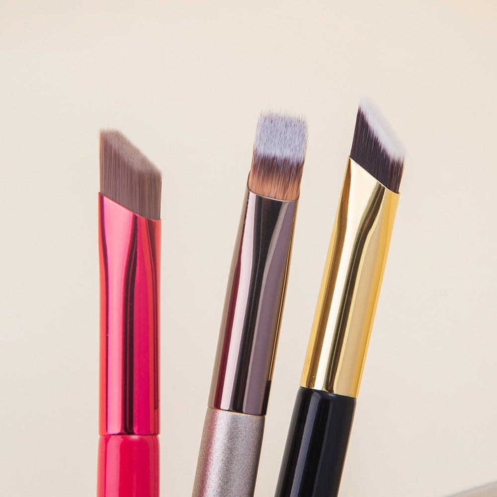 Precision Eyebrow Brush – Nylon Hair, Aluminium Handle, 3 Colours