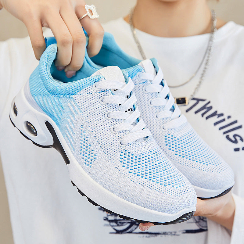 Women's Flyknit Casual Running Trainers - Breathable Flat Lace-Up