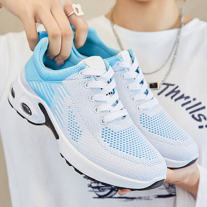 Women's Flyknit Casual Running Trainers - Breathable Flat Lace-Up