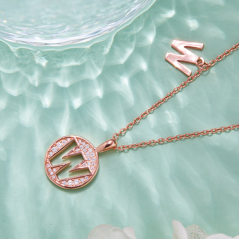 Moissanite Letter W Necklace | Platinum-Plated S925 Silver | GRA Certified