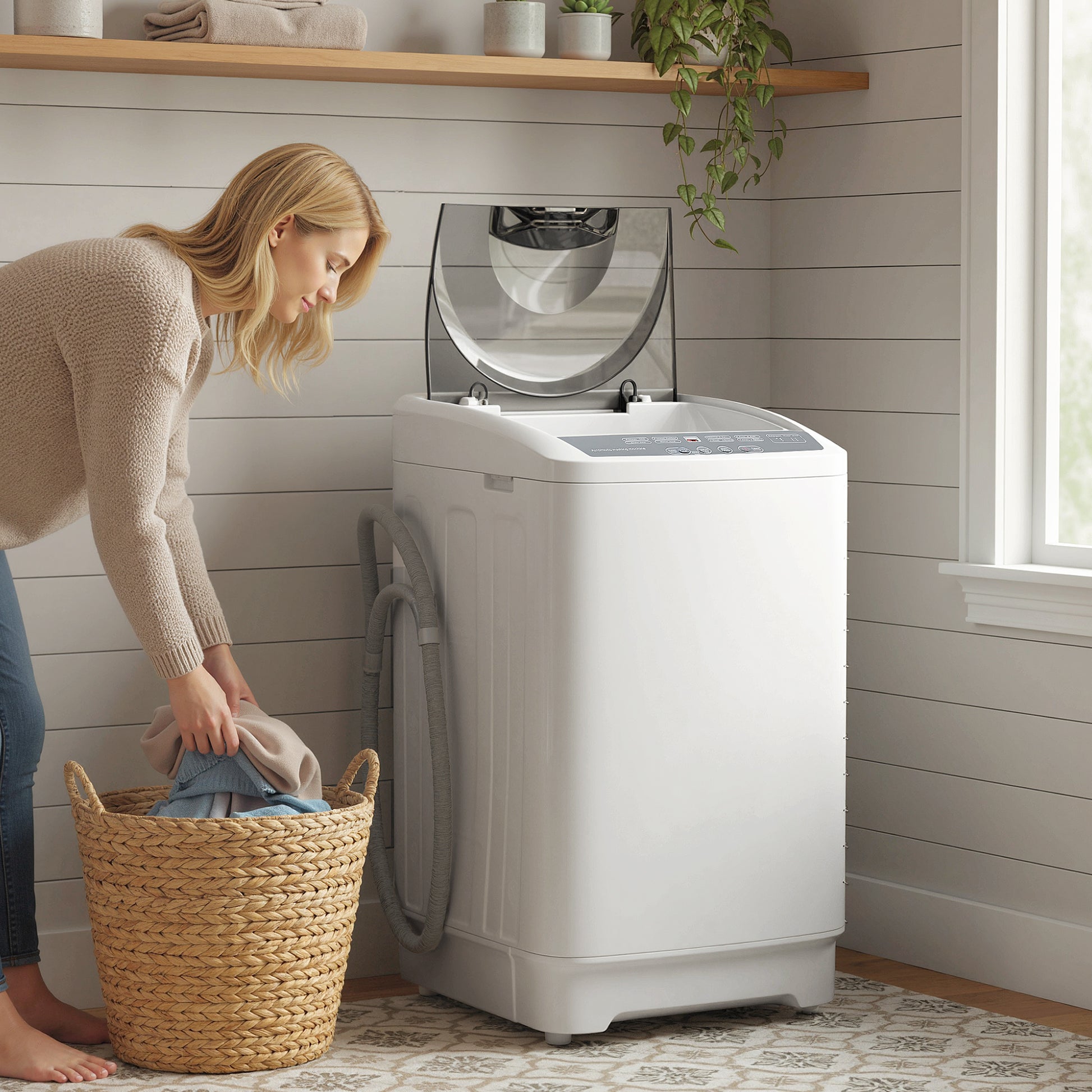 Compact Portable Washing Machine – Fully Automatic, 8 Programs, 4.5kg