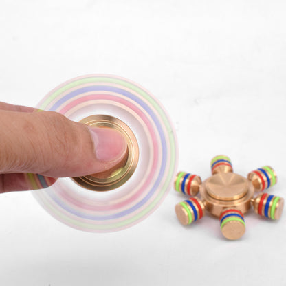 Three-Head Six-Arm Metal Gyro | Premium EDC Fidget Spinner | Silver & Gold